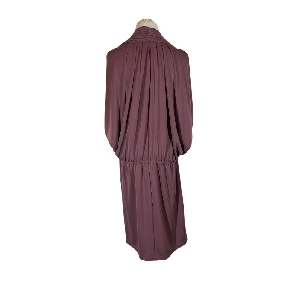Talbots Size XLP Purple Stretchy Jersey Knit Dress Draped Sleeveless - Picture 6 of 8